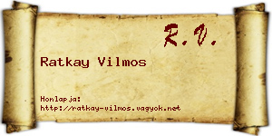 Ratkay Vilmos névjegykártya